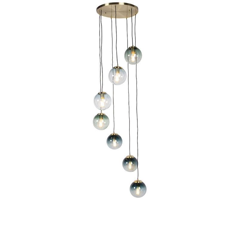 QAZQA Art deco hanglamp goud 7-lichts - Pallon