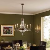 Feiss Bellini Kroonluchter - Oxidized Bronze/British Bronze - Glas - E14 - L: 67.6cm