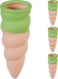 Relaxdays Goutteur en céramique - Lot de 4 - Plantes d'intérieur et de balcon - Pour bouteille - Terre cuite-vert