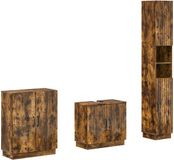 vidaXL - 3-delig - badkamerkast - set - HOORN - Gerookt eiken