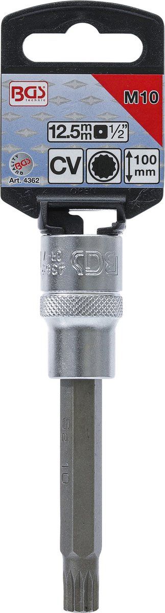 BGS Technic Dopsleutelbit - M10 - 1/2" - 100 mm - XZN