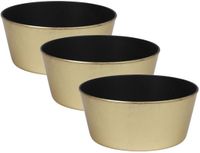 Merkloos Othmar Decorations Plantenpot - 3x stuks - kunststof - goudkleurig - 24 x 10 cm