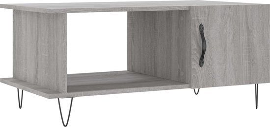 vidaXL Salontafel 90x50x40 cm bewerkt hout grijs sonoma eikenkleurig
