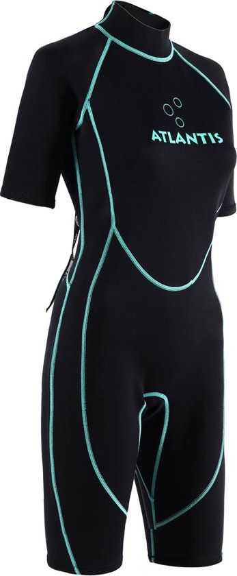 Atlantis 2mm Adventure Shorty Wetsuit - Women - Black/Turquoise - Size 06