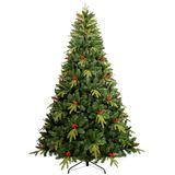 Uten Kunstkerstboom, metaal, groen, met rode bessen, 1,8 m