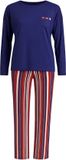 Goldenbay Pyjama Helenium Vrouwen Lange mouw Gestreept Donkerblauw 95% Lenzing™ EcoVero™-Viskose, 5% Elastan