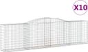 vidaXL Gabions - 10 pièces - voûté - 400x50x100/120 cm - fer