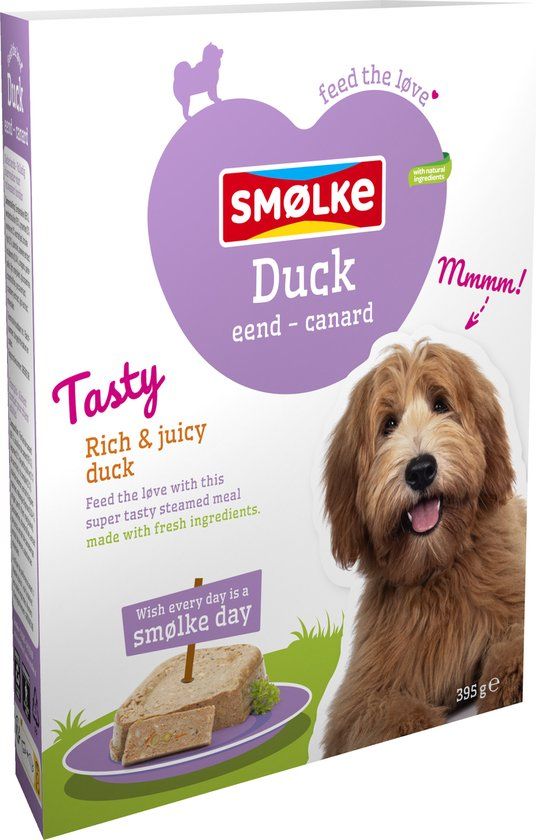 SMOLKE vers gestoomd eend hondenvoer 10 x 395 gr