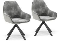 Vicco Eleganza Eetkamerstoel – Set van 2 Lichtgrijs