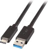 EFB Elektronik USB-kabel 1 meter USB 3.2 Gen 1 (3.1 Gen 1) USB A USB C Zwart