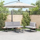 vidaXL Tuinset, 3-delig, Lichtgrijs, Staal