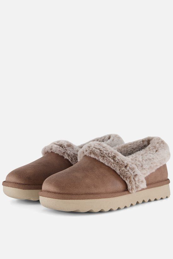 Skechers Cozy Up Pantoffels taupe Synthetisch - Maat 36