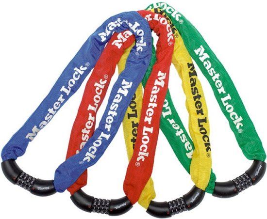 Masterlock Steel chain 90cm x Ø 8mm with resettable combination 4 digitsnylon sl
