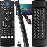 Retoo Air Mouse Afstandsbediening met toetsenbord, 2,4 GHz, draagbaar, draadloos, universele afstandsbediening, ideaal voor Windows XP Vista 7 Mac Linux Android voor pc, laptop, Android TV Box Smart