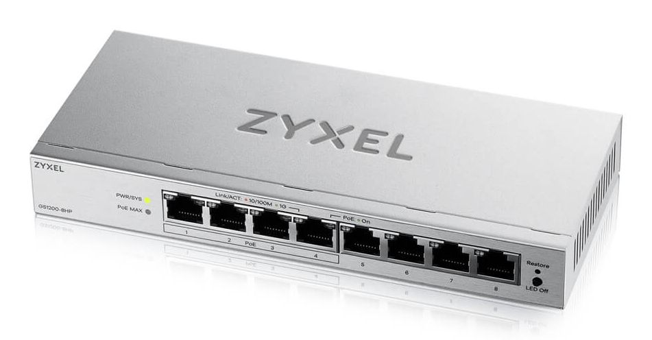 Zyxel GS1200-8HPV3 Managed L2 Gigabit Ethernet PoE Switch