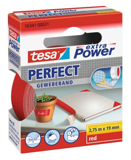 tesa Extra Power Tape - 19mm x 2.75m - Rood