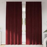 vidaXL Gordijnen met Bovenband 2 stuks Bordeauxrood Velvet