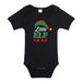 Bellatio Decorations Little elf Kerst rompertje - zwart - babys - Kerstkleding / Kerst outfit 56