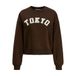 JJXX sweater met tekst - donkerbruin