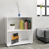 Casaria Boekenkast Vela - 2 Vakken Verstelbaar 77x60x28 cm - Wit