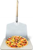 BBQ Italian Pizza Stone & Pizza Peel Set | Round, 30cm x 38cm