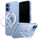 TORRAS UPro Ostand Spin Hoesje Geschikt voor Apple iPhone 17 - Compatibel met MagSafe - 360° Draaibare Magnetische Standaard - Back Cover Kickstand Ring - Transparant