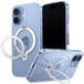 TORRAS UPro Ostand Spin Hoesje Geschikt voor Apple iPhone 17 - Compatibel met MagSafe - 360° Draaibare Magnetische Standaard - Back Cover Kickstand Ring - Transparant