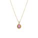 Lucardi - Dames Stalen goldplated ketting vintage bloem roze