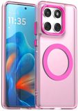 Selected by GSMpunt.nl Motorola MagSafe Compatibel Backcover Hoesje Geschikt voor Motorola Edge 60 Fusion - Roze & Semi-Transparant Design - Stijlvol & Goede Bescherming