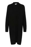 KAFFE Kaffe Damesjurk Rib Knit Funnel Neck Above Knie Lengte Lange Mouwen Jurk Dames, Black Deep