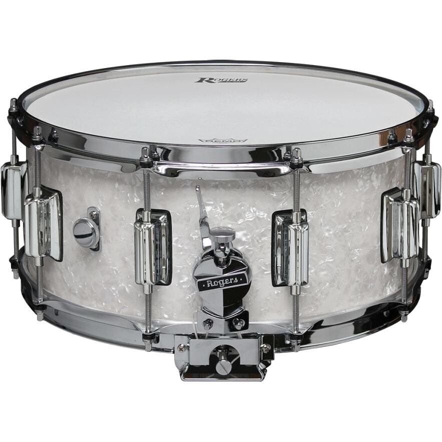 Rogers Drums USA Dyna-Sonic Beavertail White Marine Pearl 14 x 6.5 inch