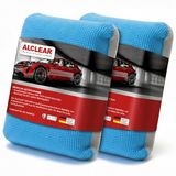 Alclear 950014 Autospons van ultra-microvezel, tegen beslagen ruiten, autoverzorging, glasreiniger, helder zicht, anti-condens, 2 stuks