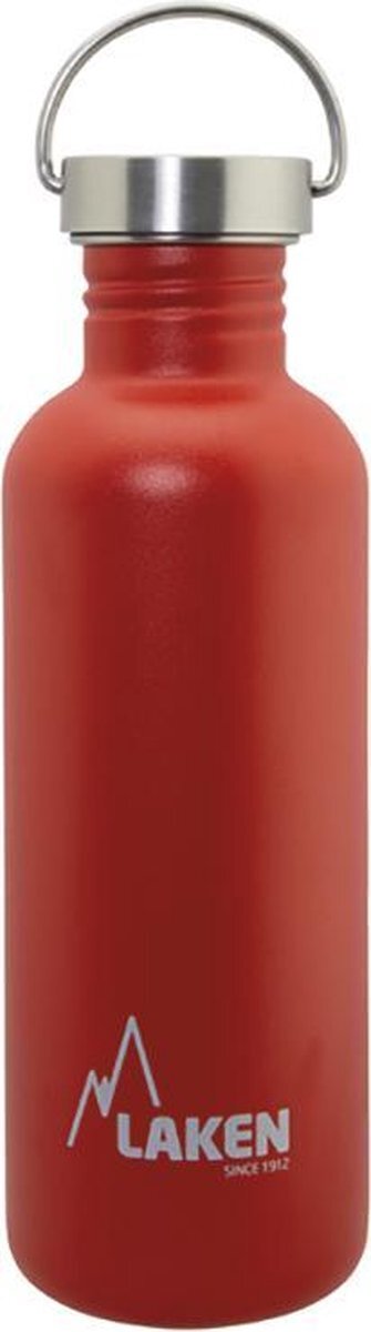 Laken RVS fles Basic Steel Bottle 1L S/S Cap - Rood rood