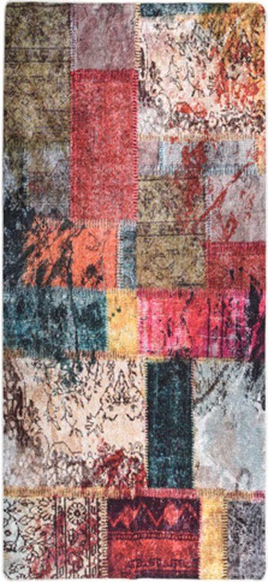 vidaXL Vloerkleed Patchwork 80x300 cm Meerkleurig