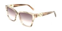 Ferragamo SF2110S Striped taupe nude 57/16/145 Vrouwen Zonnebrillen