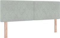 vidaXL LED Box Spring Bed Lichtgrijs 140 x 190 cm Fluweel