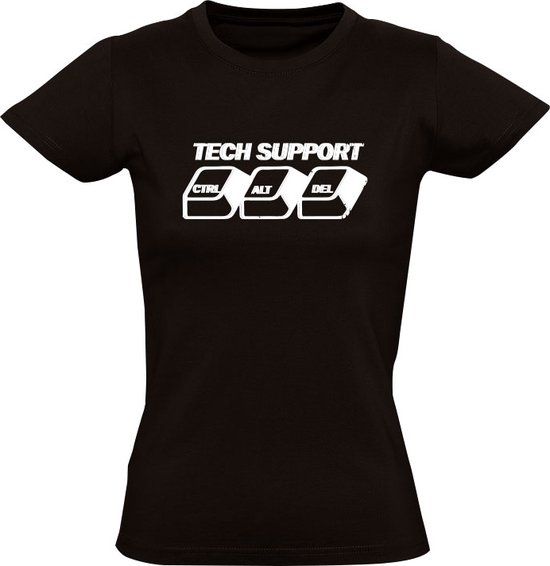 Ctrl Alt Del Dames T-shirt Zwart - Maat S