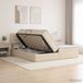 vidaXL Opbergbed met hoofdeinde, 2-persoons, Crèmekleurig, Kunstleer