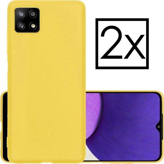 NoXx Hoesje voor Samsung Galaxy A22 5G - Geel - Siliconen Back Cover