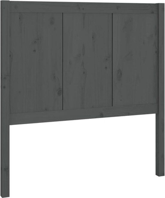 vidaXL Hoofdbord 80,5x4x100 cm massief grenenhout grijs