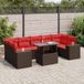 Maison Exclusive - Ensemble de meubles de jardin 8 pièces avec canapé, coussins inclus, en polyrotin marron avec un cadre en bois d'acacia