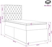 vidaXL Boxspringbed met matras, donkergrijs, 90 x 190 cm, fluweel