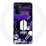 Maniacase Hoesje voor Oppo A74 5G Bangtan Sonyeondan BTS Logo Army Bomb Lightstick