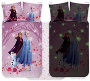 Frozen dekbedovertrek Glow in the Dark Ledikant 100x135 cm Katoen Paars Dierenprint