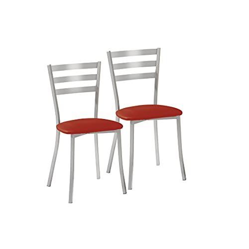 ASTIMESA SCRRRO Keukenstoelen - Metaal - Rood - Zithoogte 45 cm - Set van 2