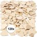 Merkloos Mozaiek hartjes - 120x - hout - diverse maten 18-30 mm
