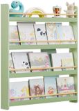 SONGMICS EUZIEL International GmbH Meerlaags wandrek – 3-laags – MDF en Grenenhout – Lauriergroen en Naturelkleur – 12 x 80 x 100 cm