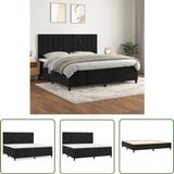 vidaXL Boxspringbed met matras, fluweel, zwart, 200x200 cm