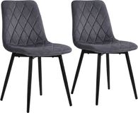 Merkloos Relaxdays Eetkamerstoelen - set van 2 - fluweel - 120 kg - antraciet