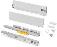 Emuca Buitenste lade Vertex Push Synchro, met 3D-verstelling, hoogte 131mm, 40kg, diepte 500mm, Staal, Antracietgrijs